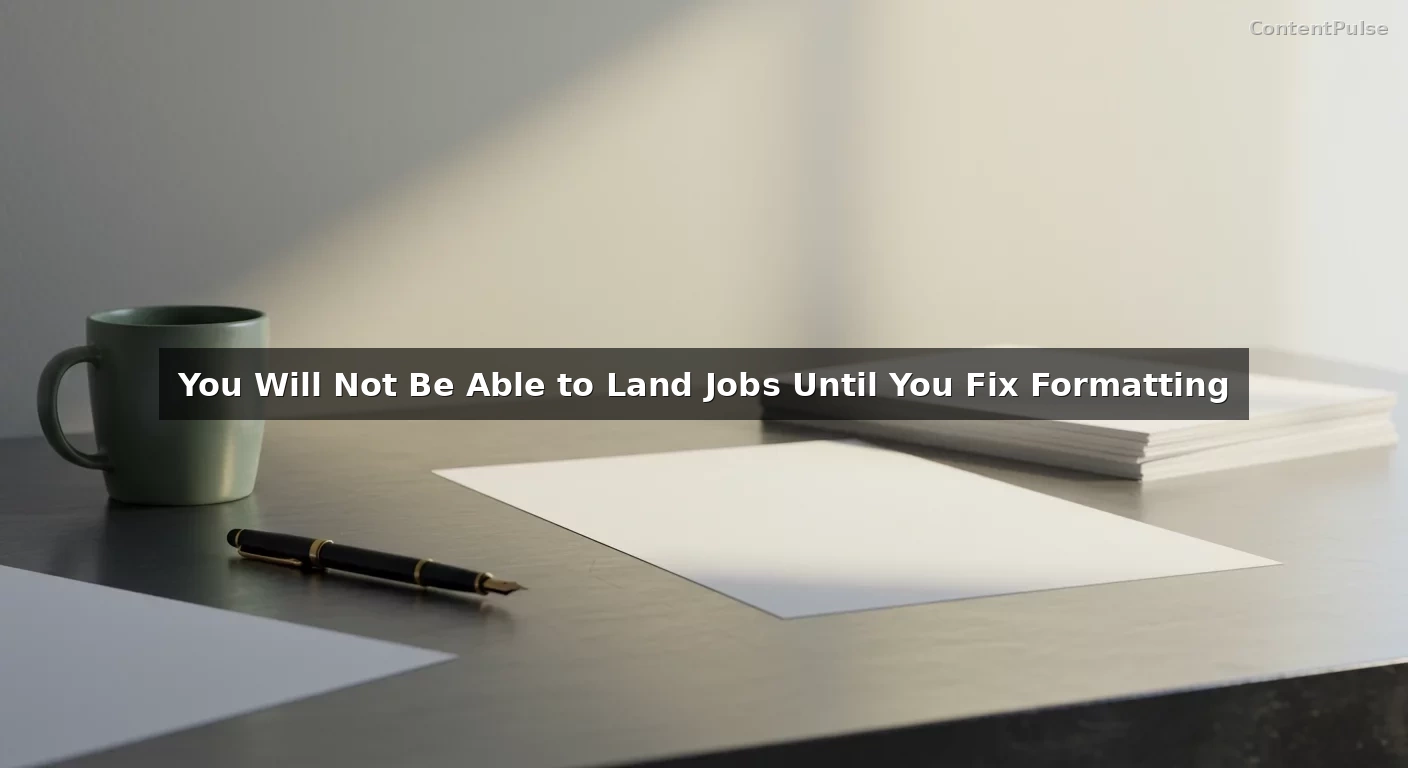 You Will Not Be Able to Land Jobs Until You Fix Formatting