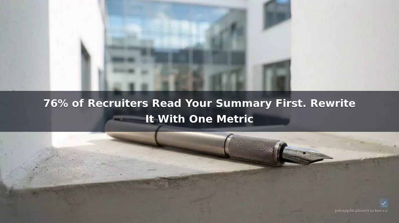76% of Recruiters Read Your Summary First. Rewrite It With One Metric